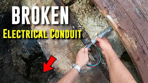 how to repmove broken plastic conduit in electrical box|fixing a cracked conduit.